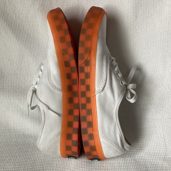 Vans White/Orange Trim Canvas Authentic Translucent Sneaker Size Men 7.5 Women 9 - Picture 6 of 9